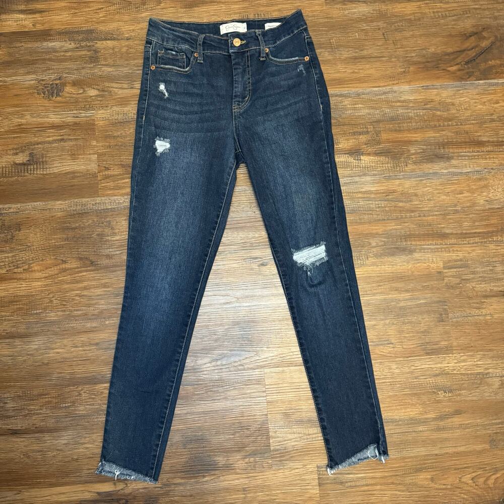 Jessica Simpson adored high rise ankle jeans size 25 raw hem dark wash skinny